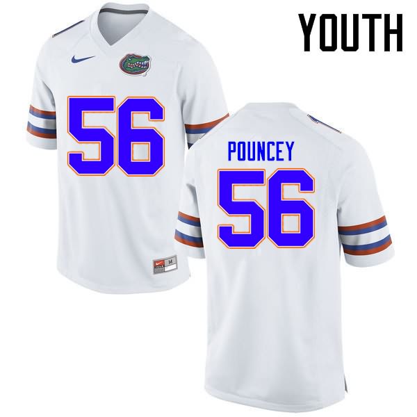 NCAA Florida Gators Maurkice Pouncey Youth #56 Nike White Stitched Authentic College Football Jersey FMC7564PU